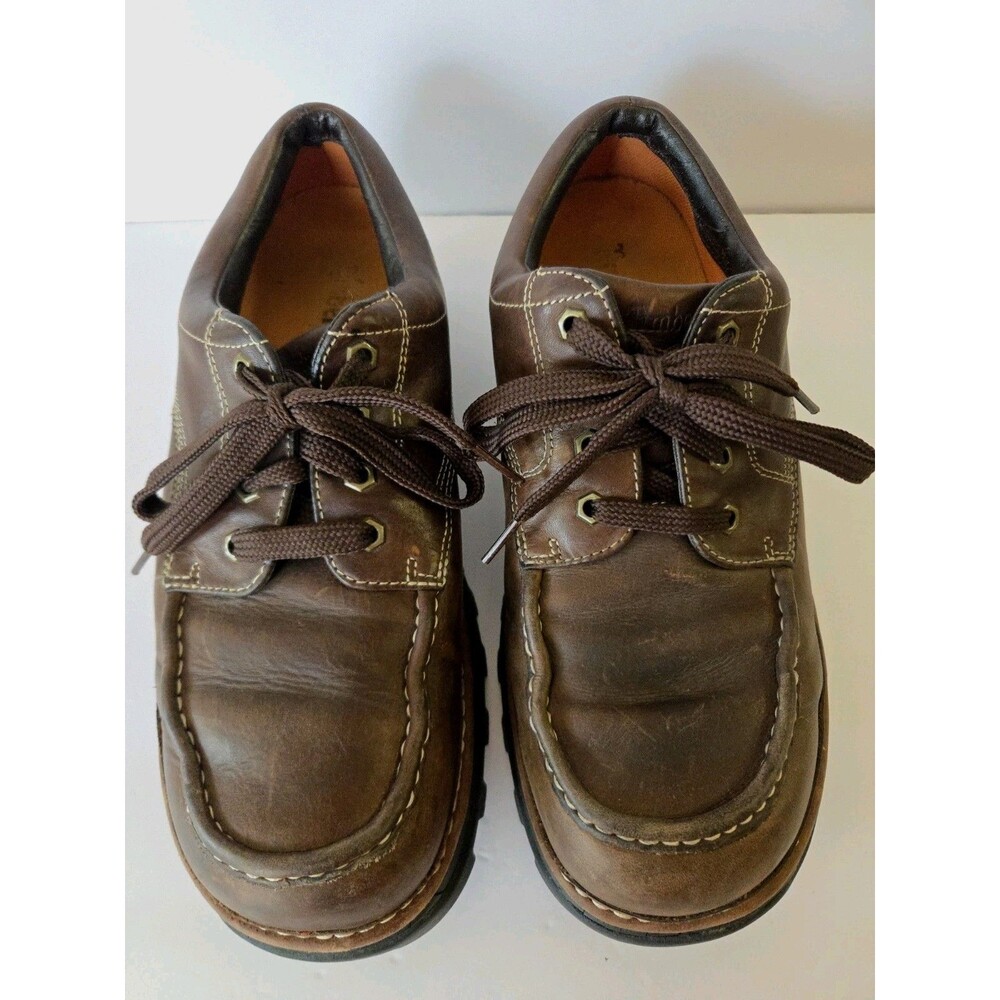 Vintage Timberland 7726 Mens 11M Brown Leather Casual Moc Toe Oxford Shoes GUC
